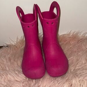 Hot Pink Croc Rainboots